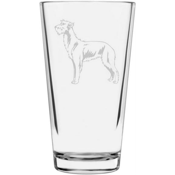 Scottish Deerhound Dog Themed Etched All Purpose 16oz Libbey Pint Glass