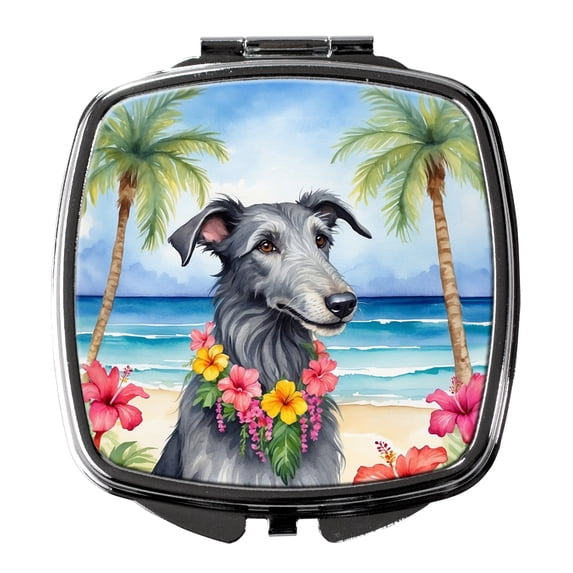 Scottish Deerhound Luau Compact Mirror 2.75 in x 3 in