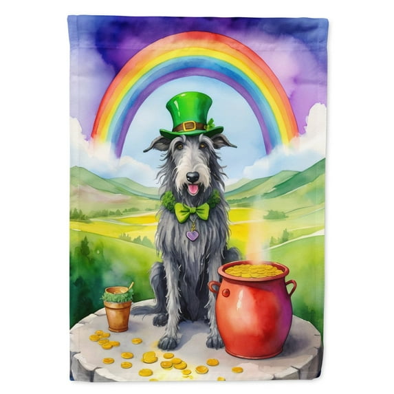 Scottish Deerhound St Patrick's Day Garden Flag 11.25 in x 15.5 in