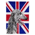 thumbnail image 1 of Scottish Deerhound with English Union Jack British Flag Garden Flag, 1 of 2