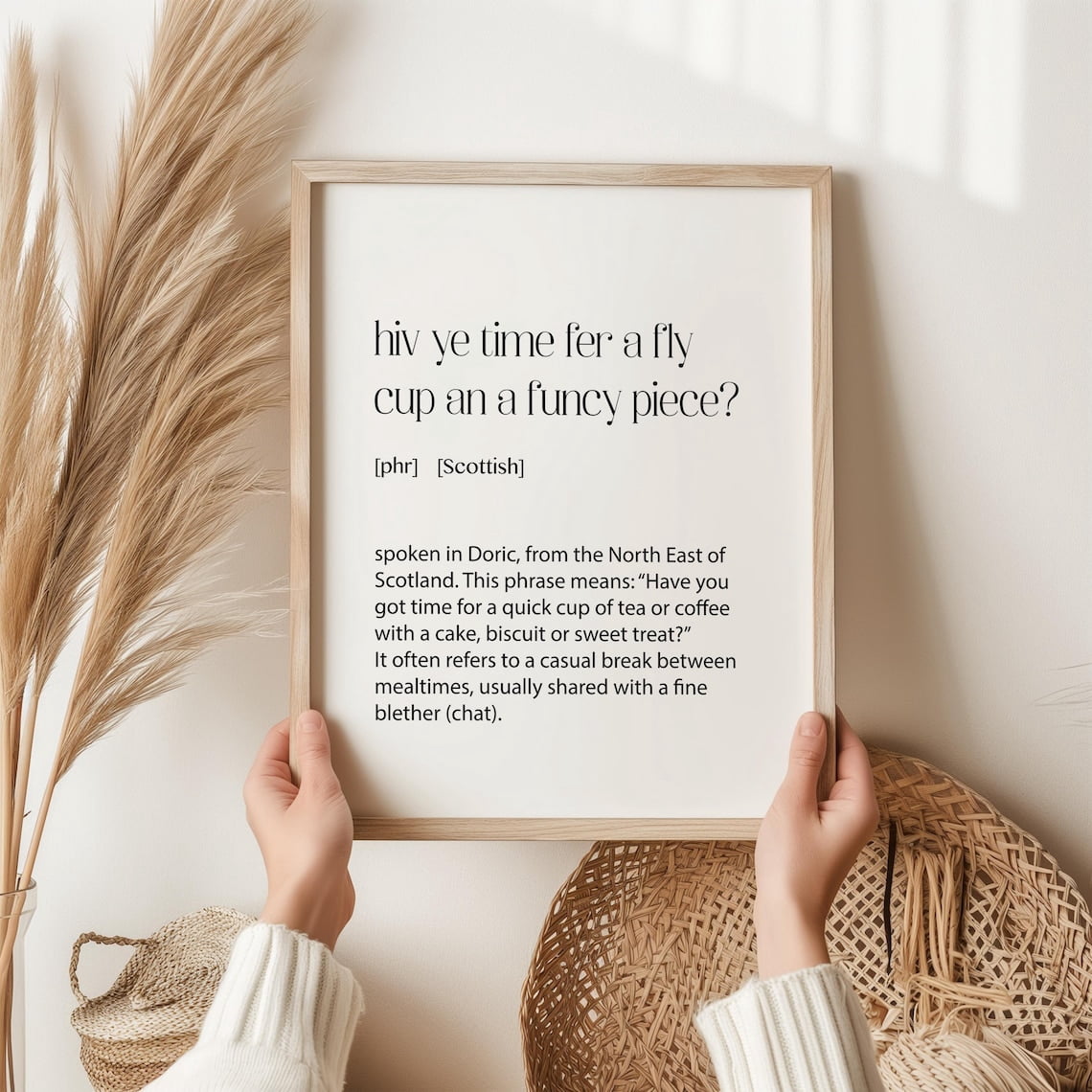Fly Decor Scottish Definition Poster, Fly Cup An A Fancy Piece, Doric Quote ...