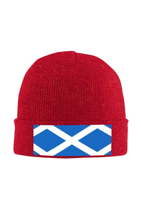 Scottish Flag Beanie Hat Knit Hat Skull Cap for Men Women Winter Hat Red