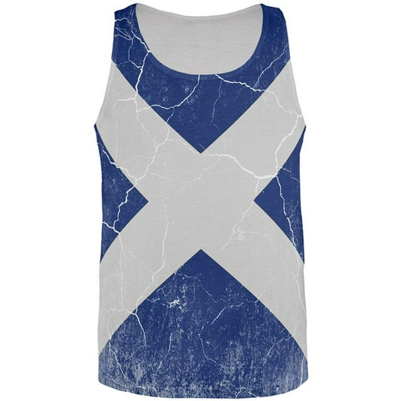 Scottish Flag Distressed Grunge Scotland All Over Mens Tank Top