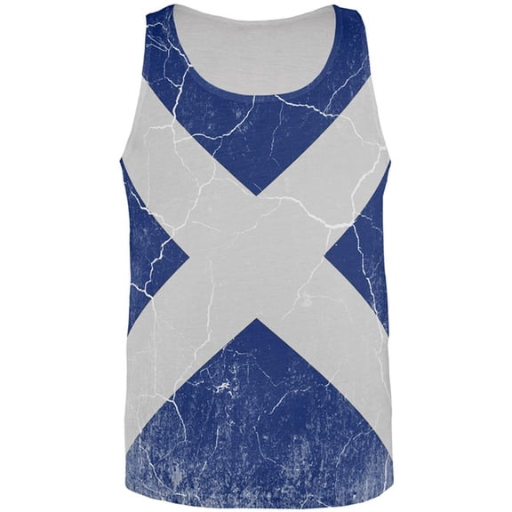 Scottish Flag Distressed Grunge Scotland All Over Mens Tank Top