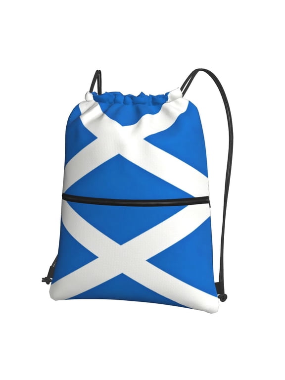 Scottish Flag Drawstring Backpack Water Resistant String Bag Sports Sackpack Gym Sack For Men Women