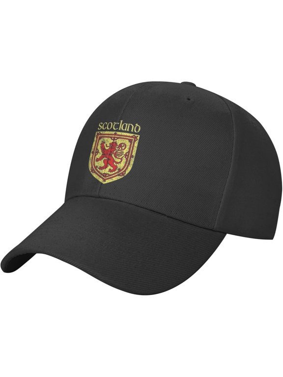 Scottish Flag Rampant Lion Baseball Cap Men - Classic Dad Hat Adjustable Plain Hat Black