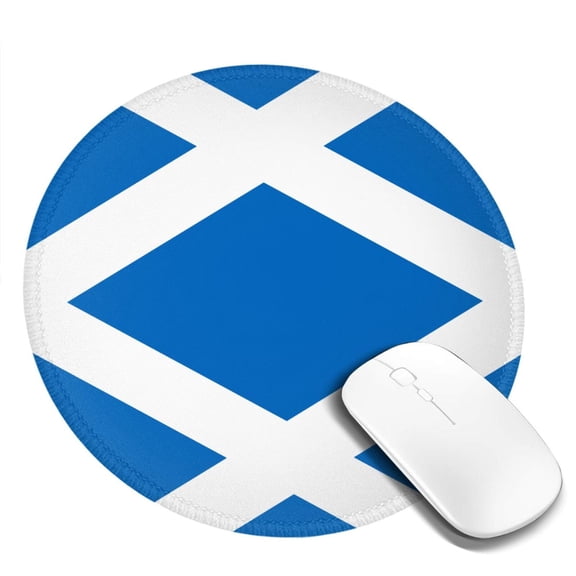 Scottish Flag Round MousePad Washable Non-Slip Rubber Base Small Mouse Mat, 7.9×7.9 inches