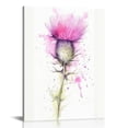 thumbnail image 1 of Nawypu  Scottish Thistle Flower Head Watercolour Scotland Canvas Art Print, 1 of 4