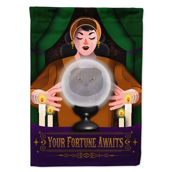 Scottish Fold Cat Halloween House Flag