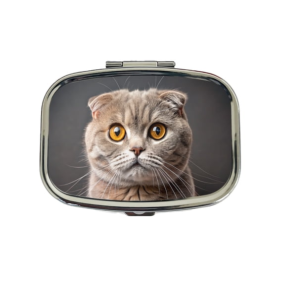 Scottish Fold Cat Photo Small Travel Handbag Pill Box Case
