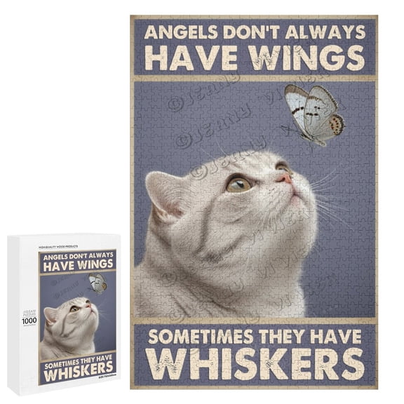 Scottish Fold Cat Puzzles for Adults 1000 Pieces Cat Art Jigsaw Puzzles Animal Pet for Decoration Cat Lovers Gifts