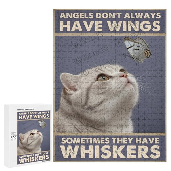 Scottish Fold Cat Puzzles for Adults 500 Pieces Cat Art Jigsaw Puzzles Animal Pet for Decoration Cat Lovers Gifts