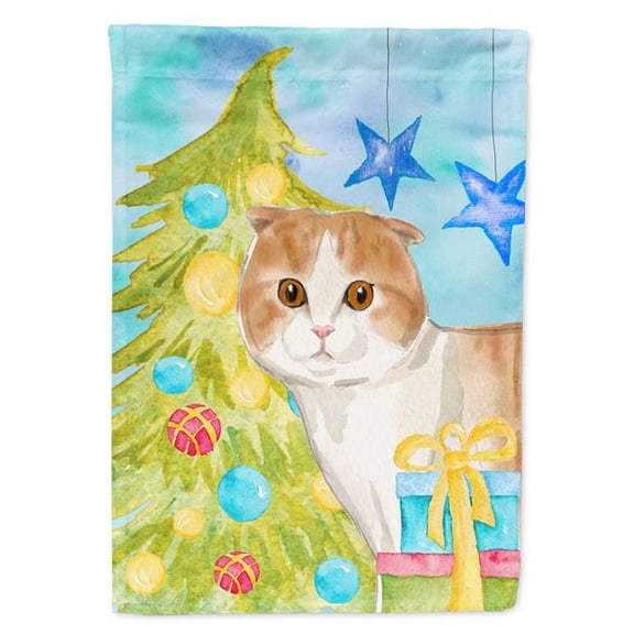 Scottish Fold Christmas Presents Garden Size Flag