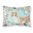 thumbnail image 1 of Scottish Fold Spring Flowers Fabric Standard Pillowcase, 1 of 4