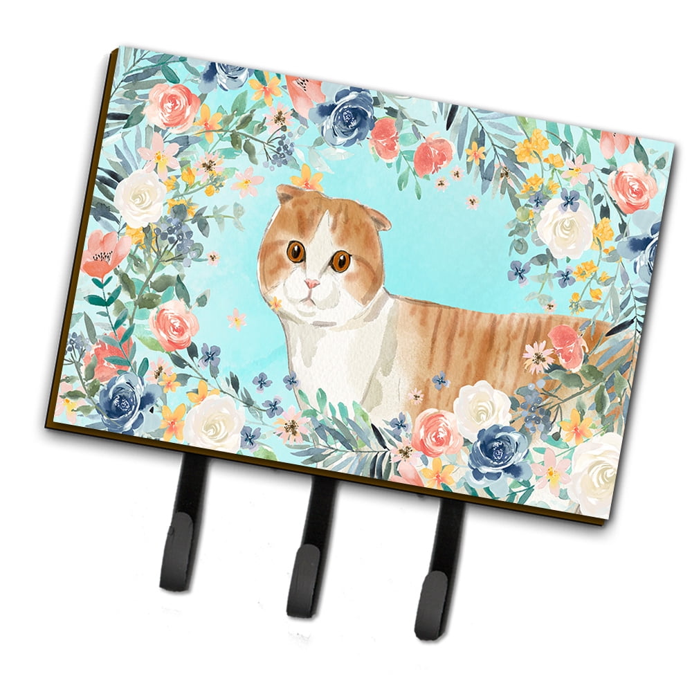 Scottish Fold Spring Flowers Leash or Key Holder