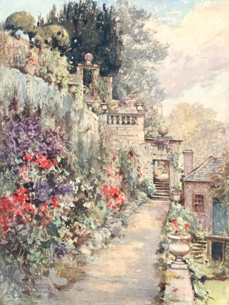Scottish Gardens 1908 Barncluith Canvas Art - Mary GW Wilson (24 x 36)