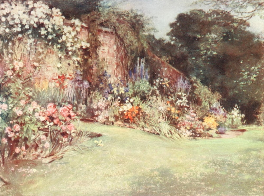 Scottish Gardens 1908 Barskimming Canvas Art - Mary GW Wilson (18 x 24)