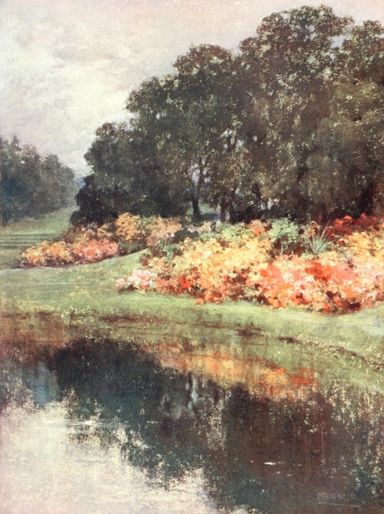Scottish Gardens 1908 Castle Kennedy Canvas Art - Mary GW Wilson (18 x 24)