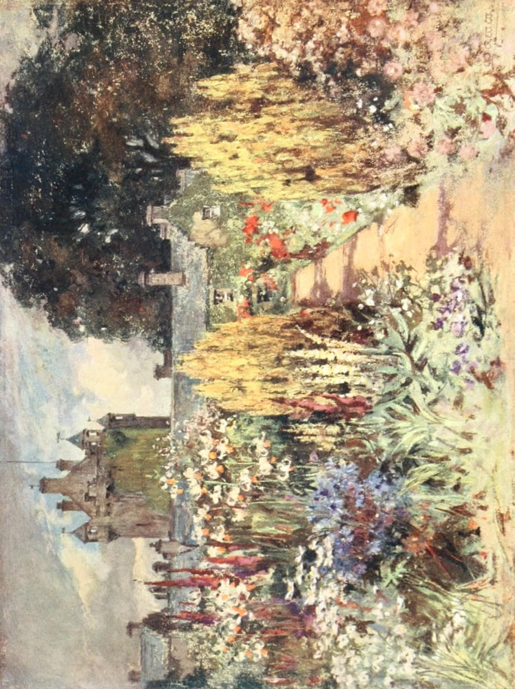 Scottish Gardens 1908 Cawdor Castle Canvas Art - Mary GW Wilson (24 x 36)
