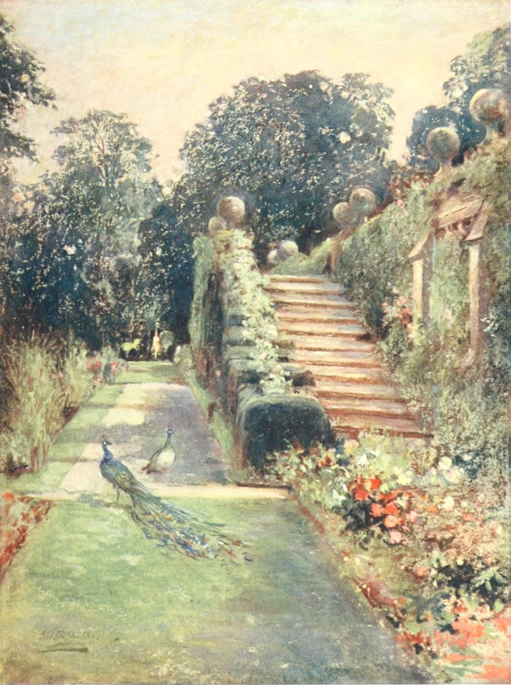Scottish Gardens 1908 Dunrobin Canvas Art - Mary GW Wilson (18 x 24)