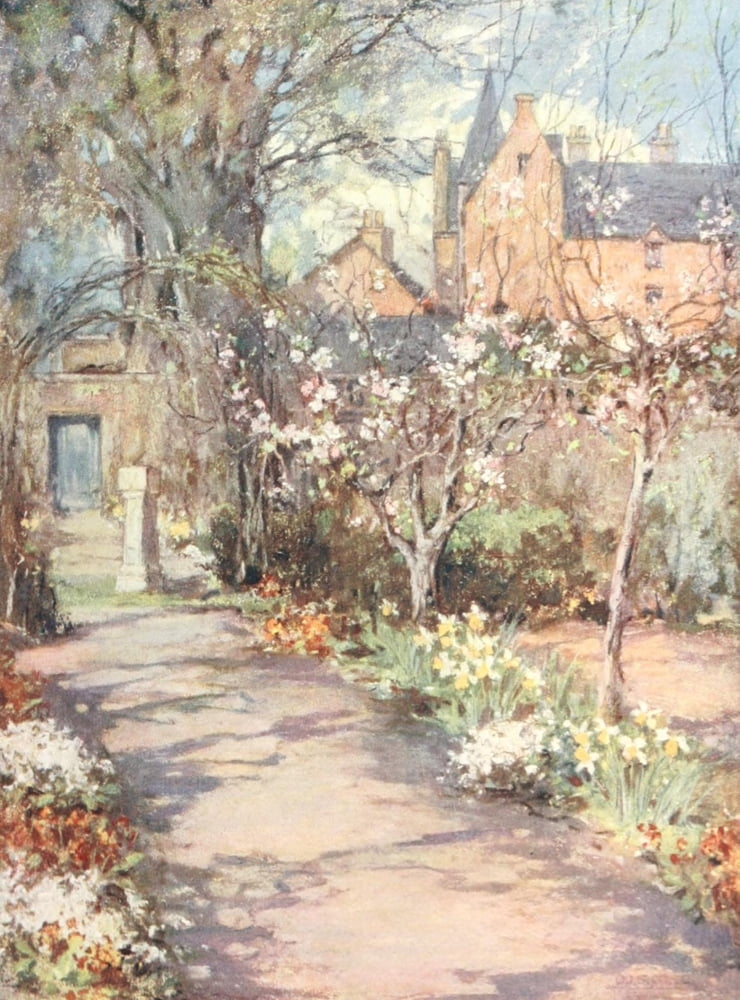 Scottish Gardens 1908 Gartincaber Canvas Art - Mary GW Wilson (18 x 24)