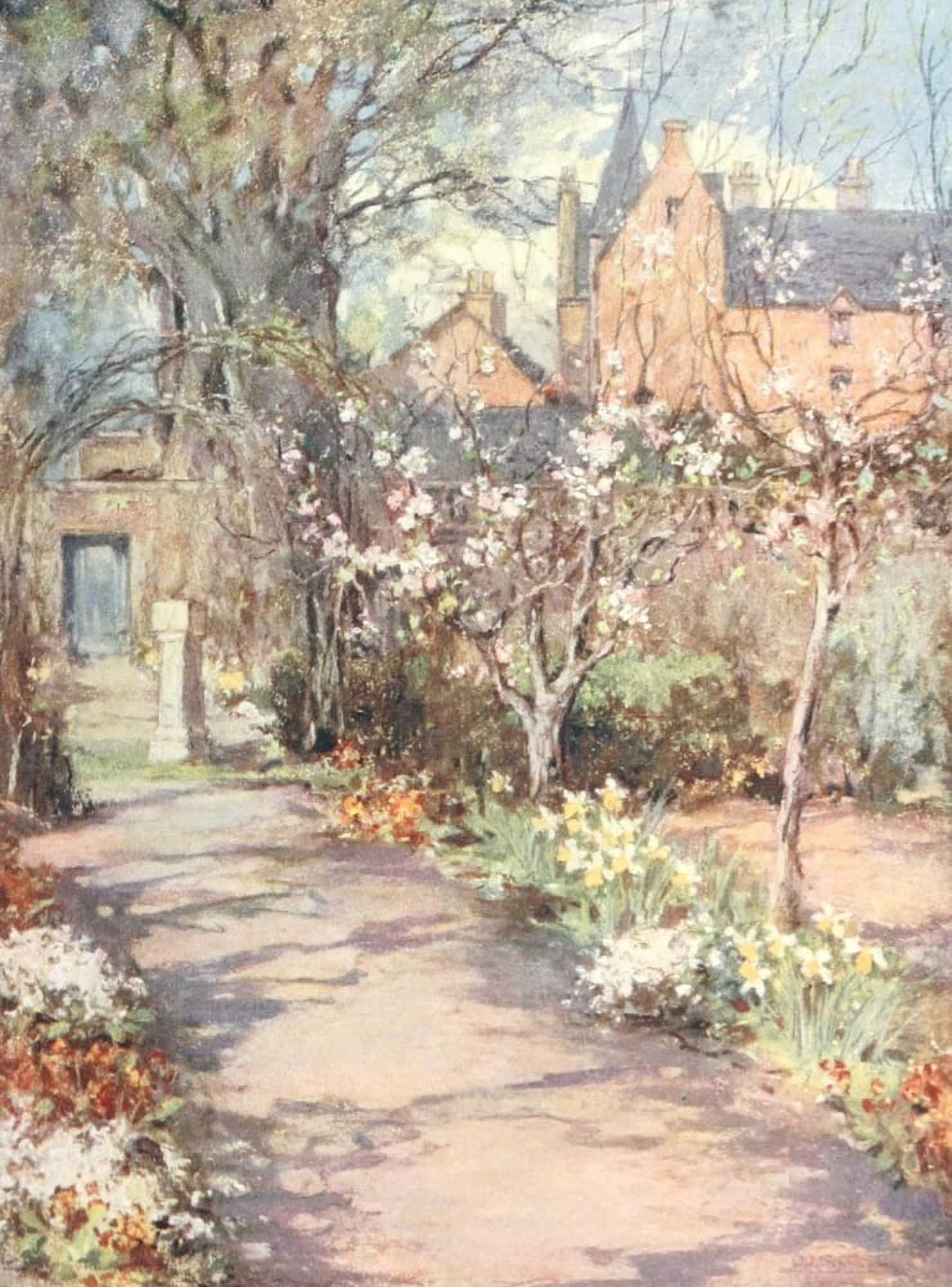 Scottish Gardens 1908 Gartincaber Canvas Art - Mary GW Wilson (24 x 36)