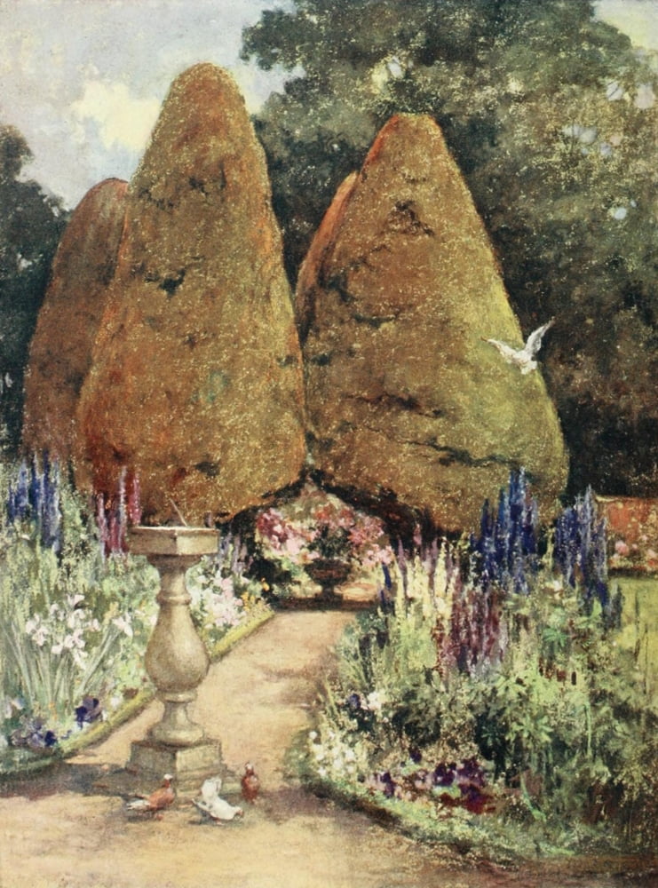 Scottish Gardens 1908 Malleny Canvas Art - Mary GW Wilson (18 x 24)