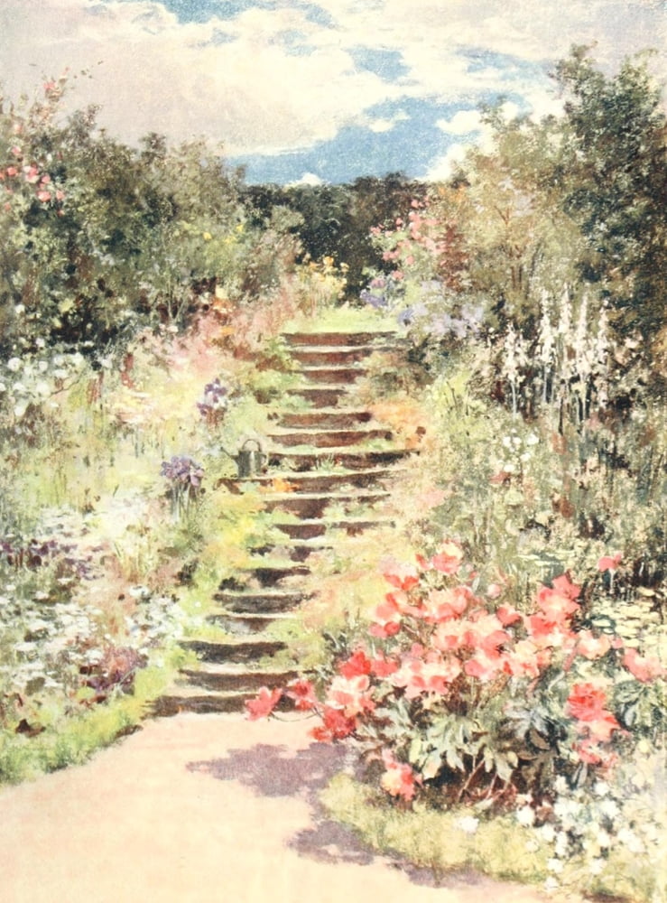 Scottish Gardens 1908 Manse of Fyvie Canvas Art - Mary GW Wilson (18 x 24)