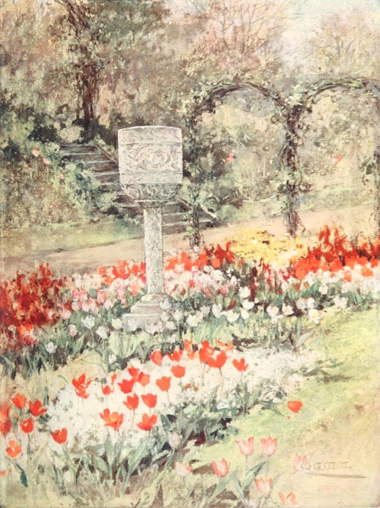 Scottish Gardens 1908 South Bantaskine Canvas Art - Mary GW Wilson (18 x 24)