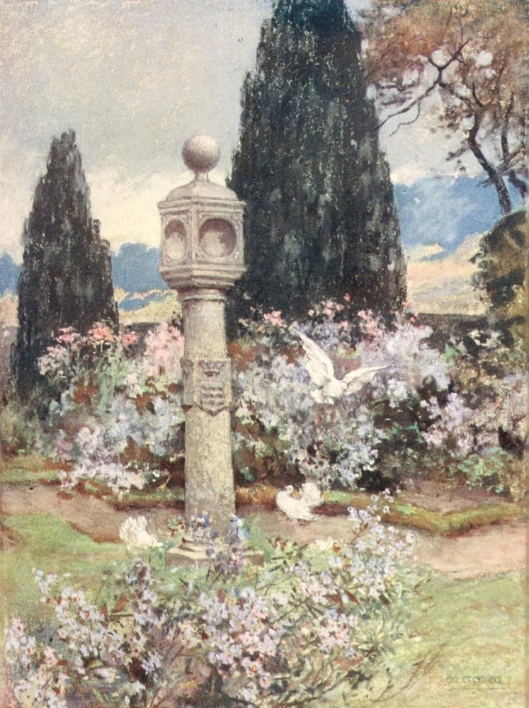 Scottish Gardens 1908 Stobhall Canvas Art - Mary GW Wilson (18 x 24)