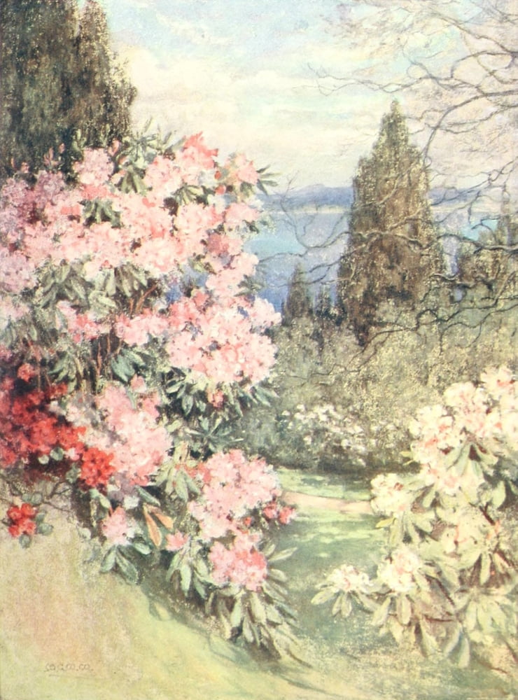Scottish Gardens 1908 Stonefield Canvas Art - Mary GW Wilson (24 x 36)
