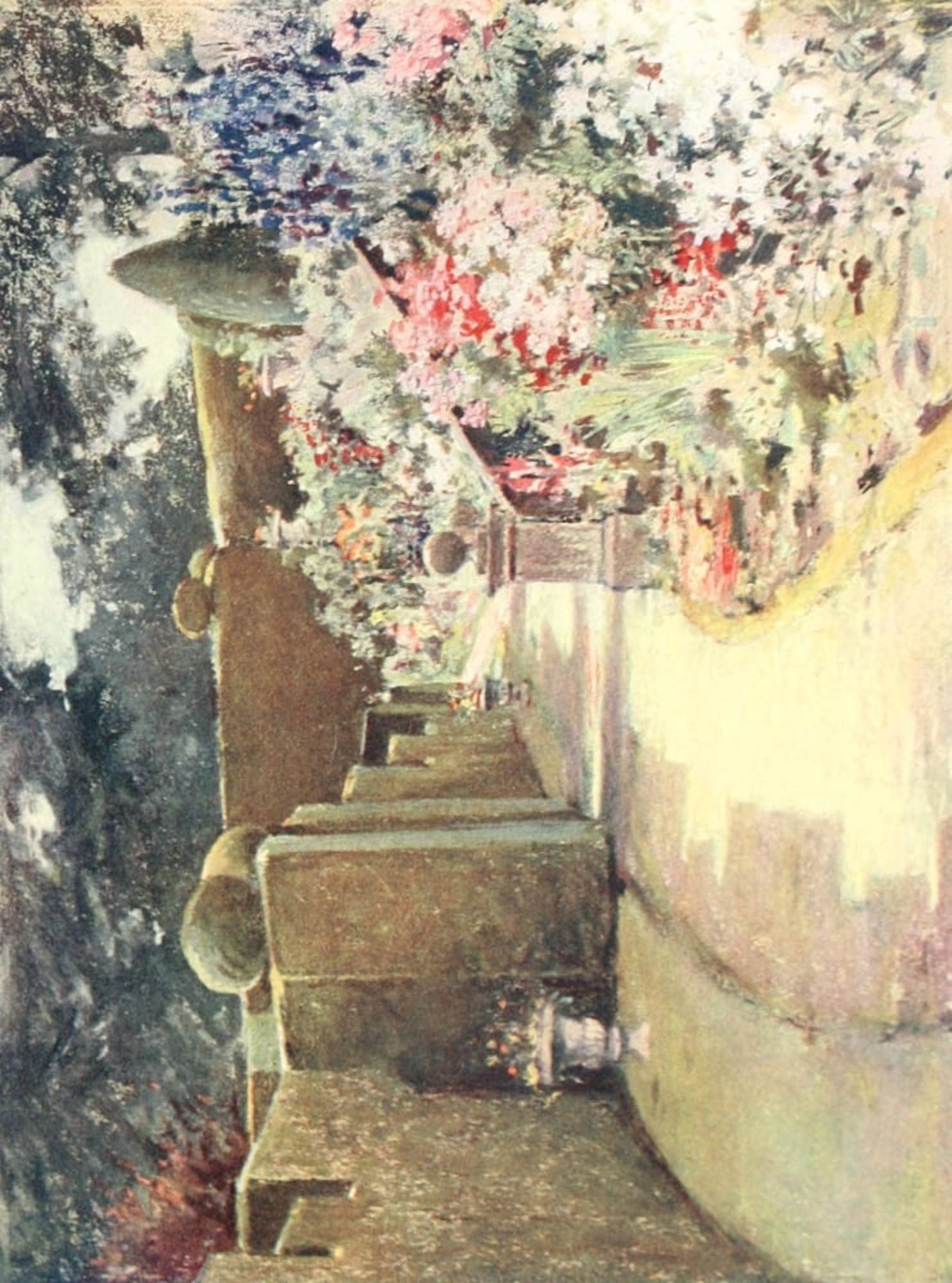 Scottish Gardens 1908 Sundeland Hall Canvas Art - Mary GW Wilson (18 x 24)
