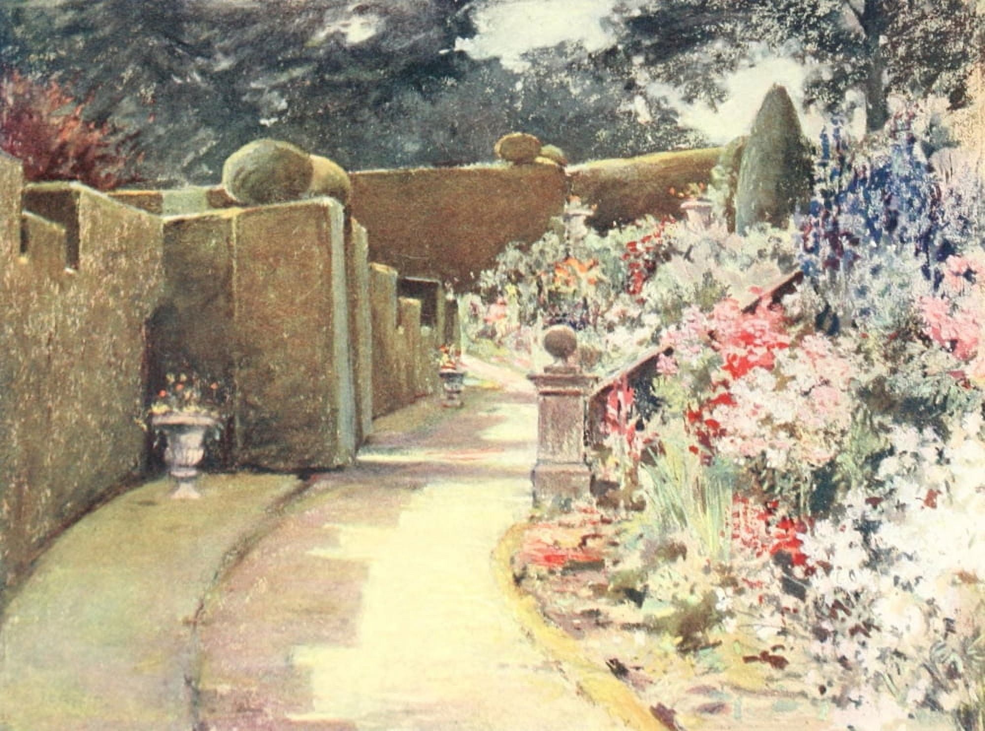 Scottish Gardens 1908 Sundeland Hall Canvas Art - Mary GW Wilson (24 x 36)