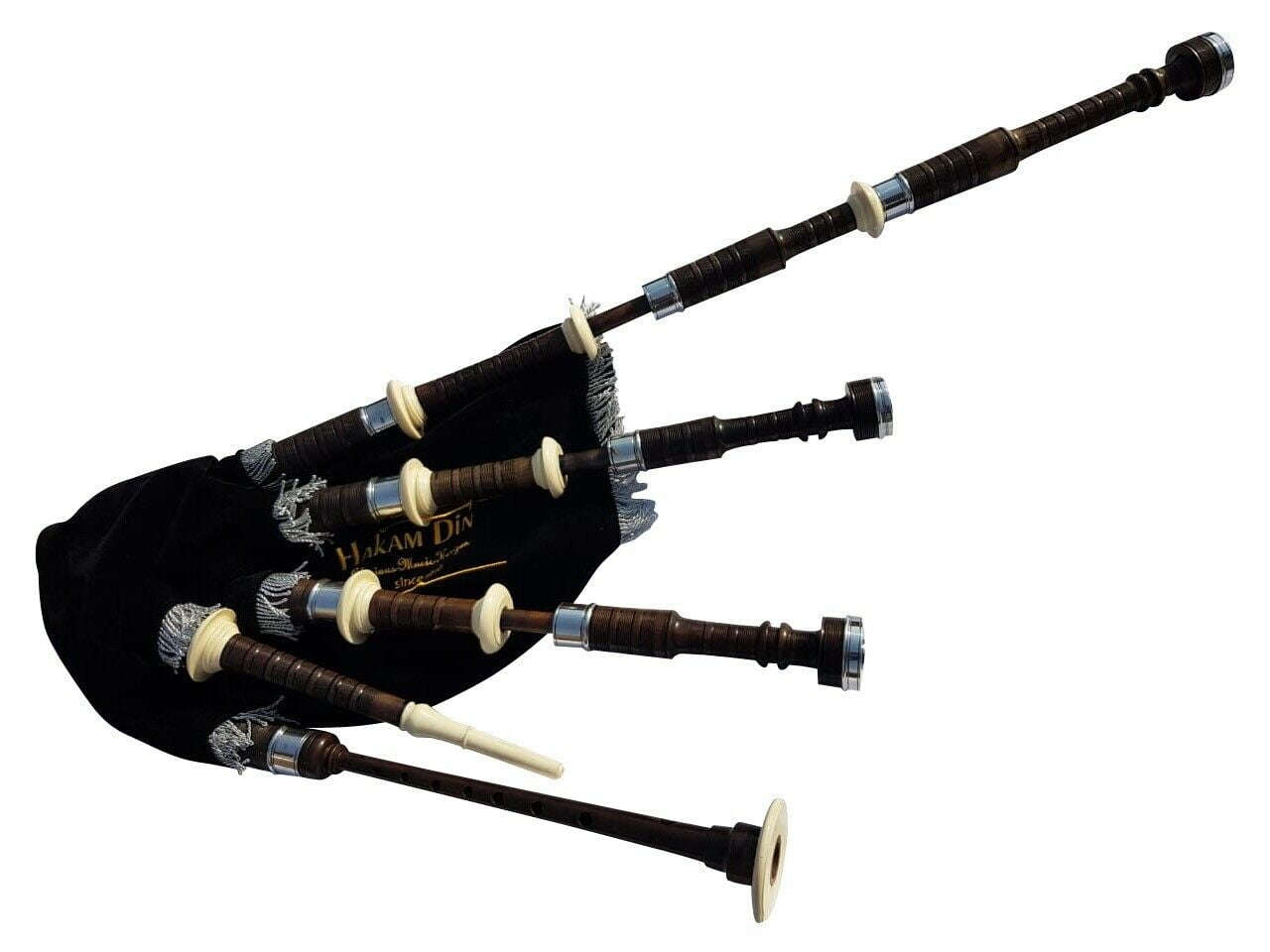 Scottish Great Highland Bagpipe with Imitation Ivory and Nickle Mounts