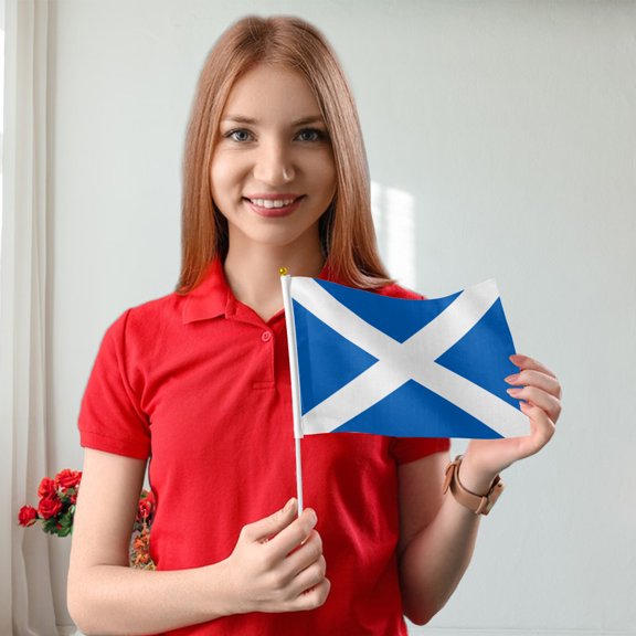 Scottish Handheld Flag 5.5x8.2 Inch - 6 Pack, Mini Scotland Stick Flags for Parades, Sports Events, and Decorations