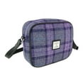 thumbnail image 1 of Scottish Harris Tweed Plaid Small Shoulder Bag Cross body Purse - Purple Plaid, 1 of 2