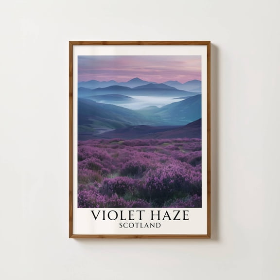 Scottish Heather Print, Scotland Landscape Art, Scottish Highlands Art, Scotland Print, Scotland Travel Poster, Wild Heather Scottish Gift, Poster Only