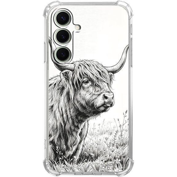 Scottish Highland Cattle, Soft TPU Cover for Samsung Galaxy S24 Cow