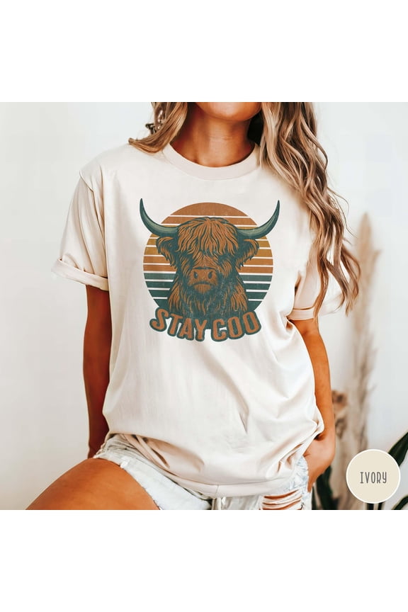 Scottish Highland Coo Cow Scottish Highlander Cow For Scotland Lover Hairy T-Shirt WHITE Unisex S-5XL Hot Trending Shirt, Vintage Birthday Gift