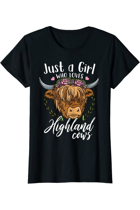 Scottish Highland Cow Just a Girl Who Loves Highland Cows T-Shirt