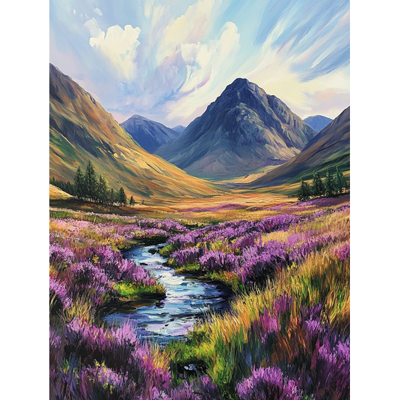 Scottish Highland Landscape Canvas Art PrintSuitable for Living Room Bedroom Office Hotel and Restaurant Decoration.