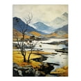 thumbnail image 1 of Scottish Highlands In Autumn Oil Painting Ochre Blue Misty Mountains And Serene Lake Large Wall Art Poster Print Thick Paper 18X24 Inch, 1 of 5