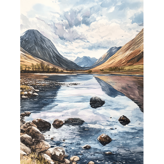 Scottish Highlands Landscape Canvas Painting/Wall Art Suitable for Living Room Bedroom Office Hotel and Gallery Decoration.
