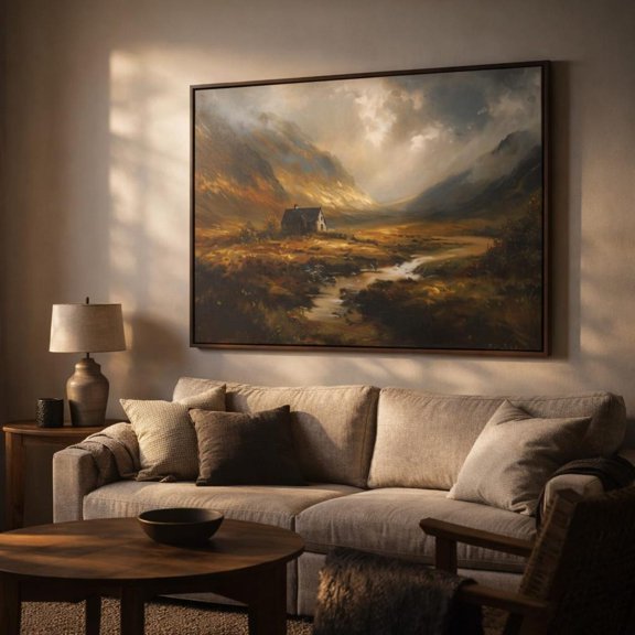 Scottish Highlands Misty Mountain Loch Wall Decor Unframed Paper Print