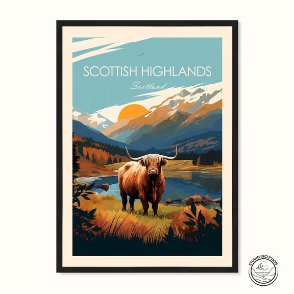 Scottish Highlands Traditional Print Scotland Home Decor The Highlands Travel Gift Prints By Studio Inception