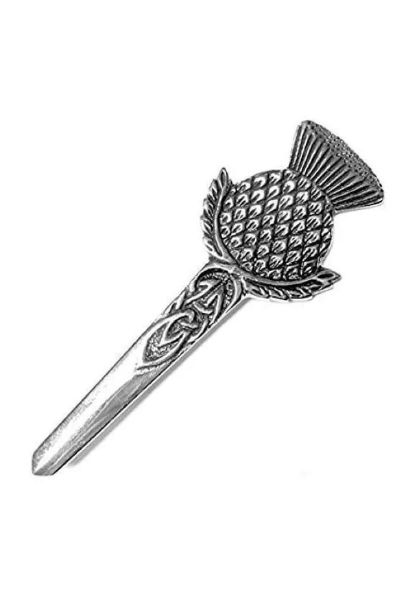 Scottish Kilt Pin 4 inch, Highland Celtic Kilt Brooch with Chrome Finish, Traditional Accessory for Kilts and Scottish Attire