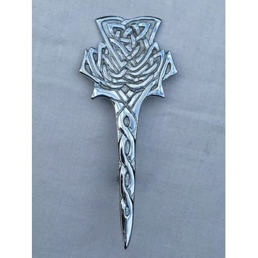 Scottish Highland Cow Kilt Pin - 4 Inch Rust-Free Brass Celtic Accessory