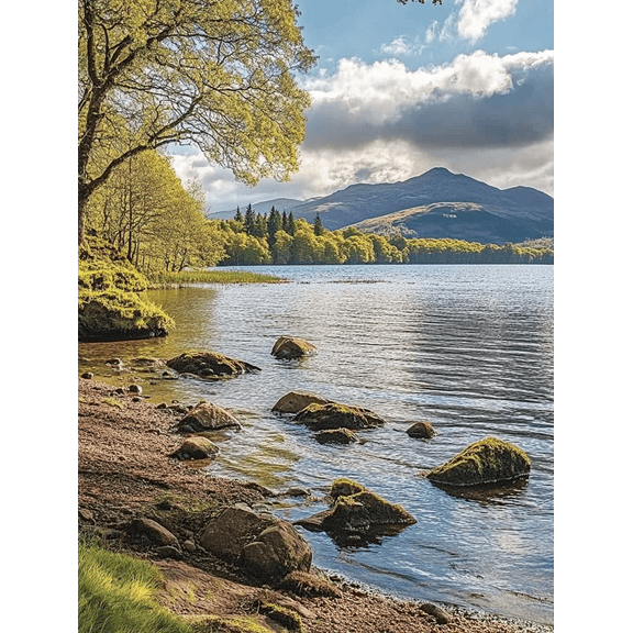 Scottish Lake Landscape Canvas Print/Wall Art Suitable for Living Room Bedroom Office Bathroom and Hotel Decoration