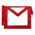 thumbnail image 1 of Scottish Rite Apron - White with Red Moire Ribbon and Gold-Plated Snake Fitting, 1 of 5