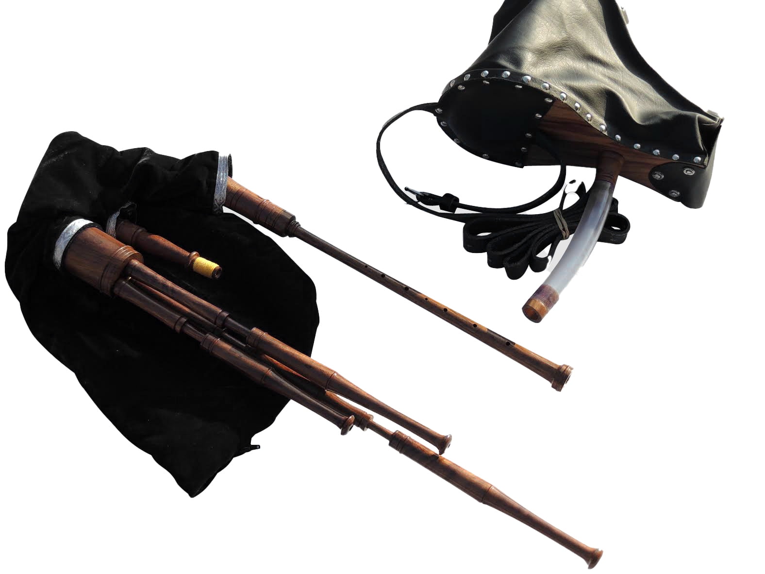 Scottish Smallpipes in A made of Indian Cocobolo Wood, Bellow Blown